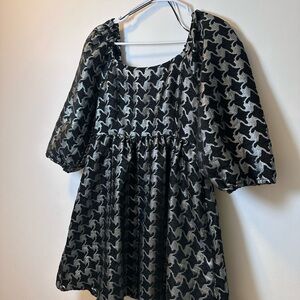 Moon River Black and Silver Mini Dress